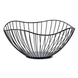 Suitcase Company GPT Storage Basket, Wire Basket, Fruit Basket, Round Stainless Steel, Radial, Oval, Tabletop, Storage, Black