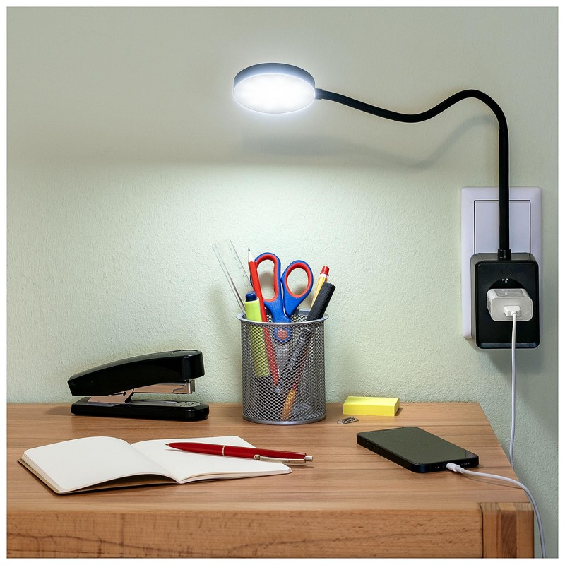 SEBSON LED Socket Light Dimmable Reading Lamp and Socket with