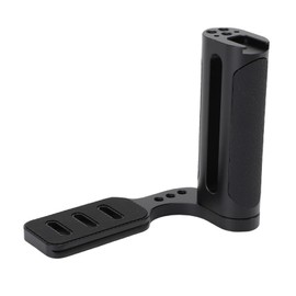 Cryfokt Universal DSLR Camera Handle, Left Side Handle Grip with L Bottom Plate 1/4 Inch Thread, Ergonomic Hole Top Cold Shoe Mount for Mirrorless DSLR Camera