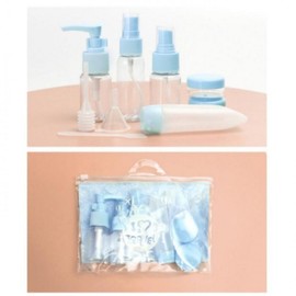 1 set (6 pieces) Travel Portable Cosmetic Bottles, Small Containers, Mini Tong Cases, Swimming Pool, Business Trip, Bath, Blue 2ea