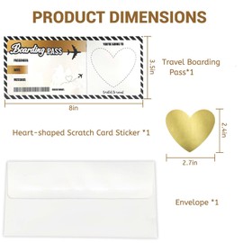 DIPZO Personalisiertes Urlaub-Rubbellos, 1 Stück Reisepass-Ticket mit Umschlägen, Überraschungsurlaub-Geschenk, Ziel-Rubbellose für Geburtstag, Valentinstag, Familie & Partner