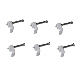 Merriway BH02261 5 mm Wide Clips for Bell Wire & Internet Cable , White, Pack of 100 Piece