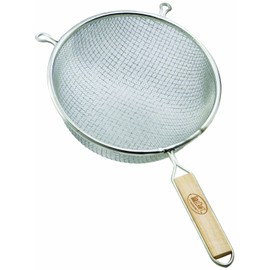 TableCraft 87 Strainer, 10-1/4" Dia., Double fine mesh, Hand wash only, tinned, Wooden Handle
