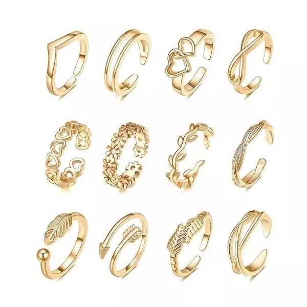 Unbranded 12 Piece Sexy Gold Toe Rings