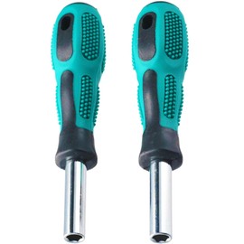 Bit Driver Handle,2 Pieces 1/4 inch Bit Driver Magnetic Screwdriver Bit Holder,6.35mm Hex 110mm Long Mini Short Strong Bit Holder Extension with Non-slip Handle Nut Driver