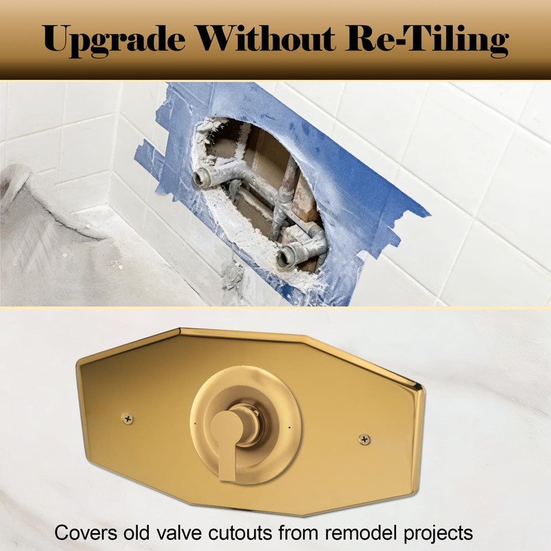 A503‑01 One-Hole Remodel Cover Plate for Mixet Bathtub and Shower