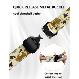 WOLFHUNT Tactical Belt for Men 2 Pack, Military Nylon Belt for Tactics 1.5", Quick-release Hiking Riggers Gun Belt Work Belt Heavy Duty, 73 Camo+Black 53"