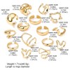 15Pcs Stackable Melting Gold Twisted Knuckle Ring Set for Women