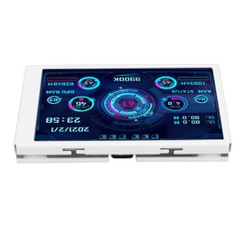 3.5in Computer Temp Monitor,PC Temperature Displayfor Computer Case Secondary Screen Data Monitor, IPS USB Full View Display Small Screen (White)