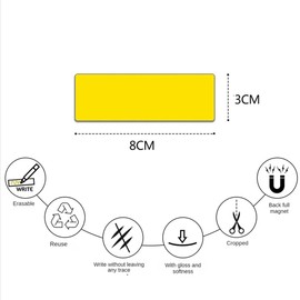 54pcs Magnetic Dry Erase Labels, 9 Colors - Magnetic Name Tags for Students Classroom, Whiteboard, and More - 3.2"x1.2" Each with Color Borders