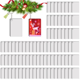 AiDiYGECO 180 PCS Sublimation Keychain Blanks with Tassels Double Sided MDF Sublimation Blanks Bulk Christmas tree decorations for Sublimation Keychains Craft
