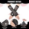 Long Rhinestone Fingerless Fishnet Gloves, Long Rhinestone Fish Net Arm