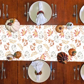 Fall Decorations for Home, Fall Table Runners 13×72 Inch, Pumpkin Maple Leaf Fall Farmhouse Thanksgiving Table Decor Kitchen Table Decorations for Kitchen Dinning, Home Party Decorations