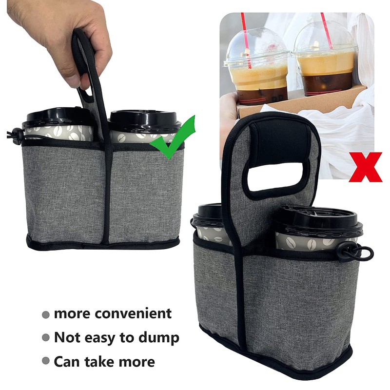 KOSTOO Portable Drink Carrier and Reusable Coffee Cup Holder for