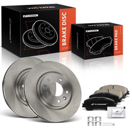 A-Premium 11.65 inch (296mm) Front Vented Disc Brake Rotors + Ceramic Pads Kit Compatible with Select Nissan Models - Rogue 2014-2020, Rogue Sport 2017-2021, 6-PC Set