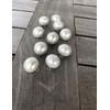 Pack of 10 White Cream White Ball Buttons Plastic with
