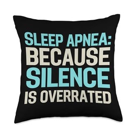 Sleep Apnea Warrior CPAP Lovers Design Funny Obstructive Sleep Awareness Apnea Warrior Throw Pillow, 18x18, Multicolor