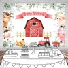 Mocsicka Boy Farm Birthday Backdrop Greenery Barnyard Animals Birthday Background