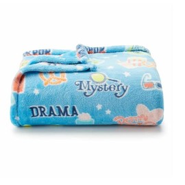 Plush Fluffy Fuzzy Cozy Super Soft Throw Blanket Oversized 5' x 6' for Sofa Couch Chair Bed and for Travel in The car (Blue Movie Night), 60 x 72 inch