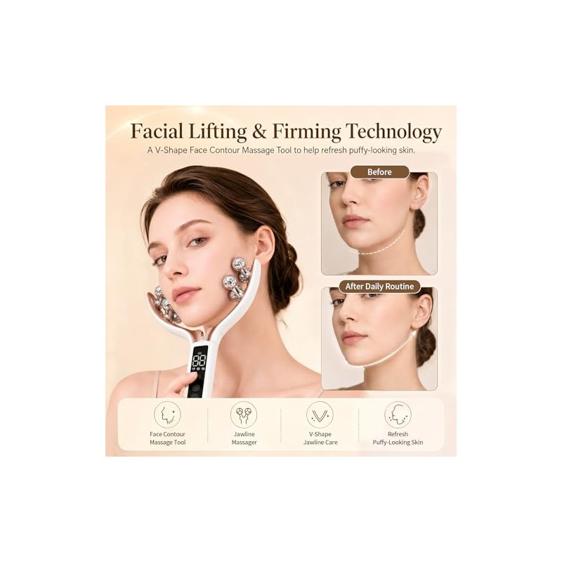 Wireless Facial Roller Massager for Face and Jawline Skincare Routine,