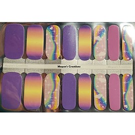 Fairyland, purple, pink, yellow ombre, Rainbow Nail Polish Wraps - Nail Polish Strips