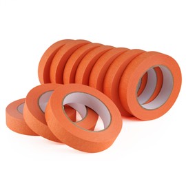 Lichamp 10 Pack Orange Painters Tape 1 inch, Medium Adhesive Orange Masking Tape Bulk Multi Pack, 1 inch x 55 Yards x 10 Rolls (550 Total Yards) | Lichamp