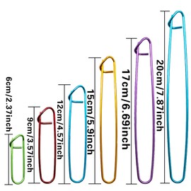 12 Pcs Stitch Holder Set, Assorted Colors Aluminium Cable Needles & Tapestry Yarn Needles Practical Knitting Tools for Blankets Scarves Other Knitting Project Crochet Projects with 20pcs Stitch Marker