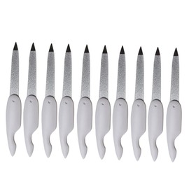 Beavorty 10pcs Portable Folding Nail Files Professional Double-Sided Nail Buffers for Manicure and Pedicure for Natural and Artificial Easy to Carry White