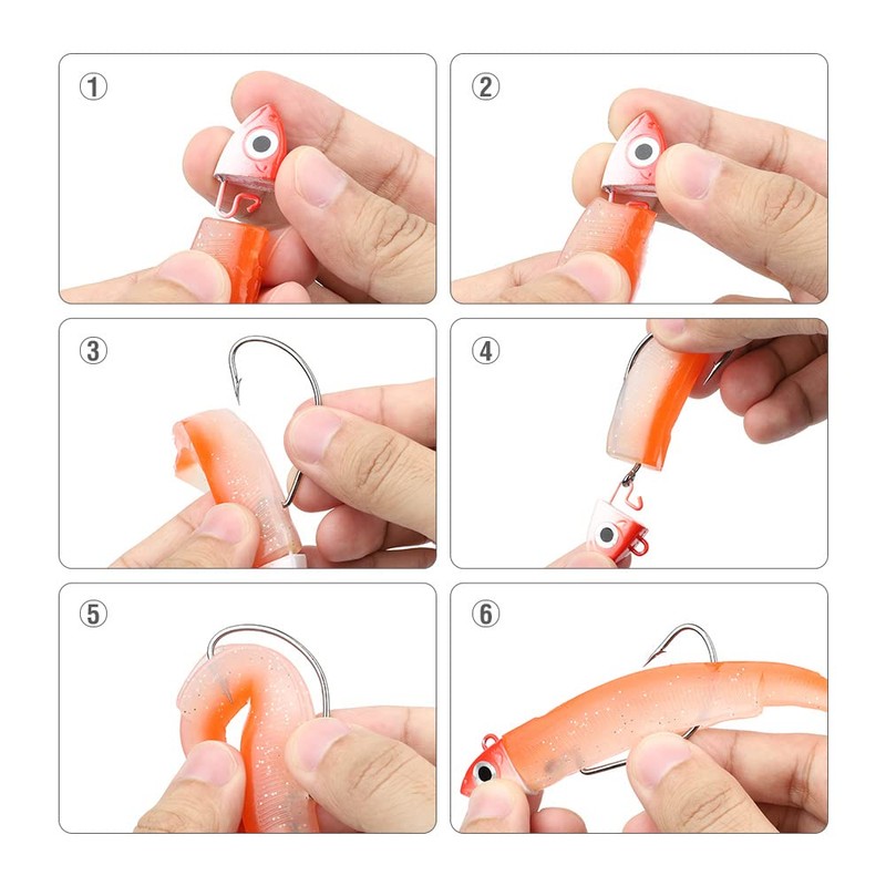 DONQL Rubber Fish with Jig Head Selectable 9 cm 25