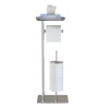 Toilet Paper Holder Stand with Top Storage Shelf, Free Standing