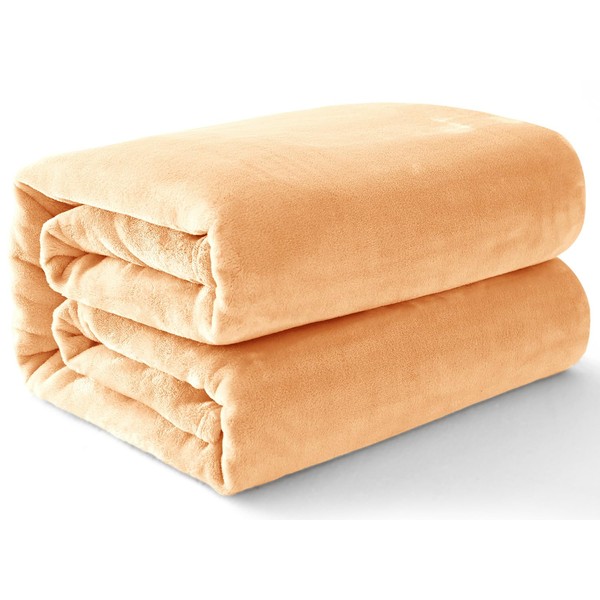 AIFY Blanket, Single Blanket, Microfiber, Extra Flannel, Warm, Lightweight, Large, Stylish, Cute, Thin, Lightweight, Throw Blanket, Warm, New Life, Scandinavia, Winter, Washable, 55.1 x 78.7 inches (140 x 200 cm), Orange