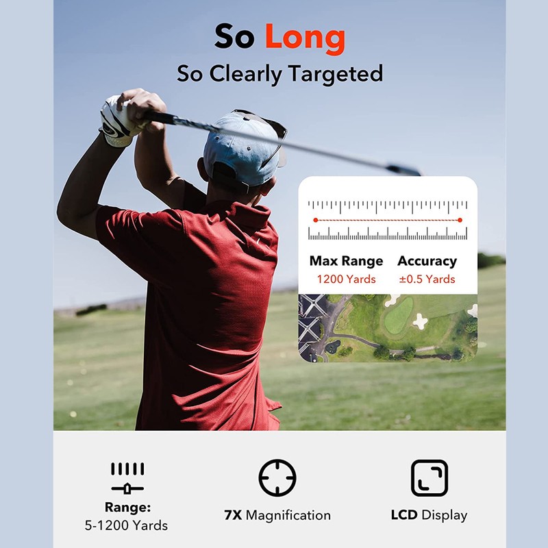 Golf Rangefinder with Slope Detection Outdoor Laser Rangefinder 6X Magnification