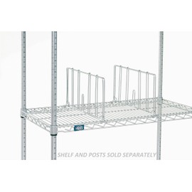 Nexel Wire Shelf Divider, Silver Epoxy Finish, 18" W x 8" H