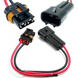 (2-Pin) 46amp 630 Series Assembled Metri-Pack Male to Female Pigtail 12 AWG, for Cooling Fan Wiring Harness, Multi-Purpose Pigtail