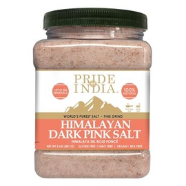 Pride Of India - Pure Himalayan Pink Salt - Enriched w/ 84+ Natural Minerals, Fine Grind 5 Pound Jar - Himalayan Salt, Himalayan Pink Salt, Pink Himalayan Salt, Grind Salt, Pure Rock Salt