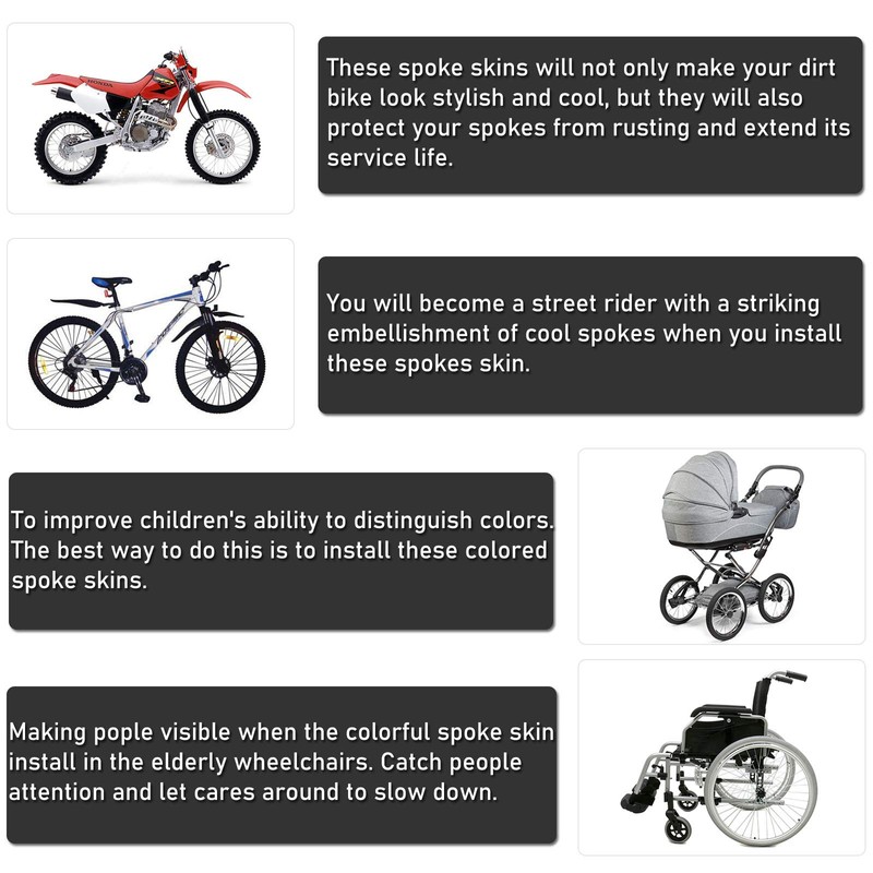 72Pcs Spoke Skins Covers Spoke Wraps Wheel Decoration for Motorcycle