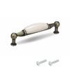 cyclingcolors Furniture Handle 96 mm Ceramic Handles Antique Brass with