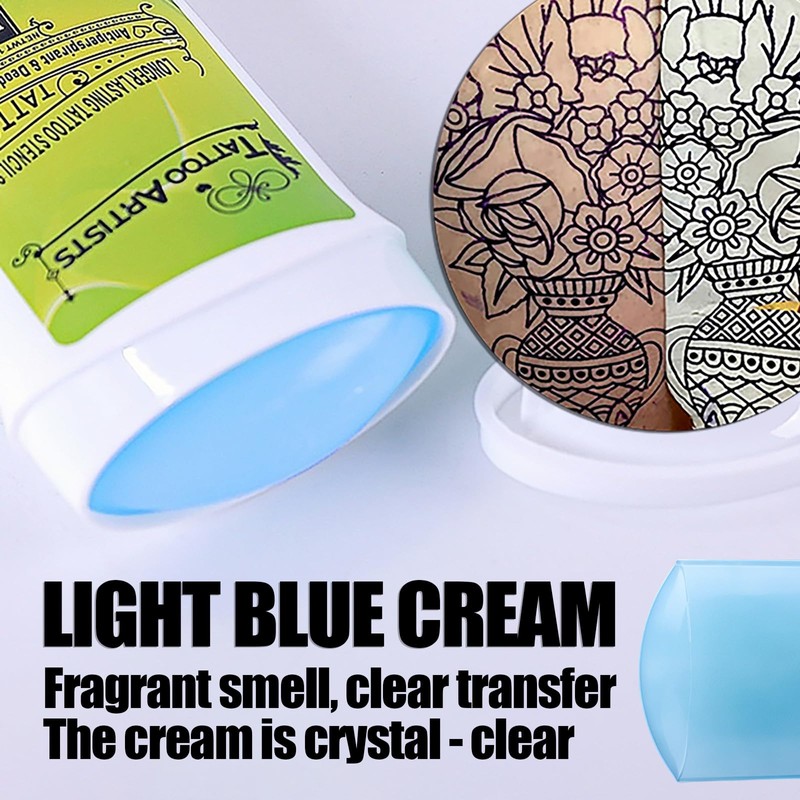 Tattoo Transfer Cream 51g,Fast&Long Lasting Stencil Gel Solution,Stencil Transfer Solution