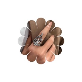 Inateannal Vintage Peacock Rings Silver Peacock Adjustable Ring Open Knuckle Finger Rings Ethnic Phoenix Wonder Bird Ring Jewelry for Women