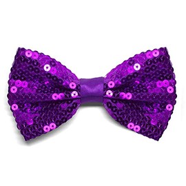 tiemart Sequin Bow Tie (Purple)