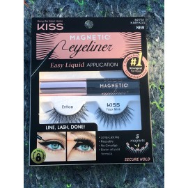 Kiss New Kiss Magnetic Liquid Eyeliner & Eyelashes Entice Faux Mink Lash Secure Hold