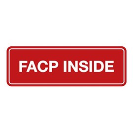 Signs ByLITA Standard FACP Inside Sign | Fire Safety Signage (Red) - Large 1 Pack