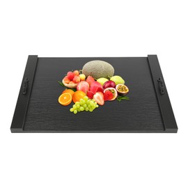30 x 22 Inch Noodle Board Stove Cover, Wooden Stove Top Cover with Handles, Counter Top Cover Wood Butcher Block Countertop Decorative Tray for Apartments, Kitchens, Rvs (Ebony Black)