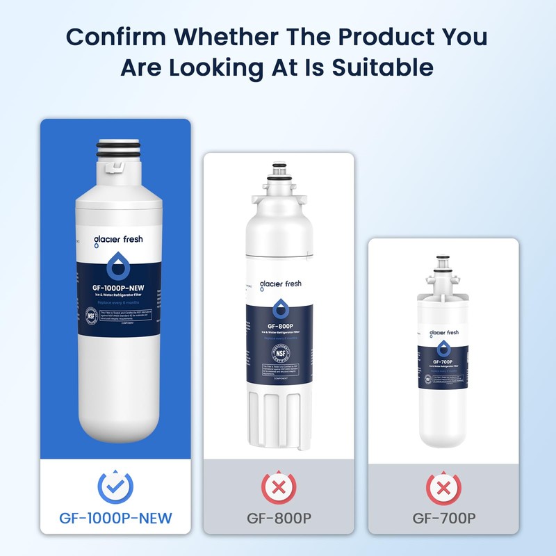 GLACIER FRESH LT1000PC Replacement Water Filter, Compatible with LT1000PC/PCS, LT1000PC,