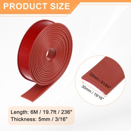 HARFINGTON U-Shape Edge Banding 19/16" x 19.7ft (30mm x 6M) Self Adhesive TPE Flexible Veneer Tape Soft Edge Strip Protector for Furniture Cabinet Table Protection Repair, Brown