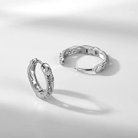 Hanreshe Pendientes de aro de dragón de cobre, chapados en plata, joyería de moda, aretes de dragón pequeño para hombres y mujeres, Cobre, amazonita