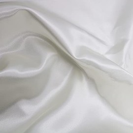 Ivory Off White Satin Fabric by The Yard, Charmeuse Fabrics, Charmeuse Satin, Bridal Wedding Satin Fabric- 10 Yard
