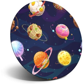 Destination Vinyl ltd Magnet for Refrigerator, Fridge - Junk Food Planets Space Kids for Office, Cabinet and Whiteboard, Magnetic Stickers, 13169