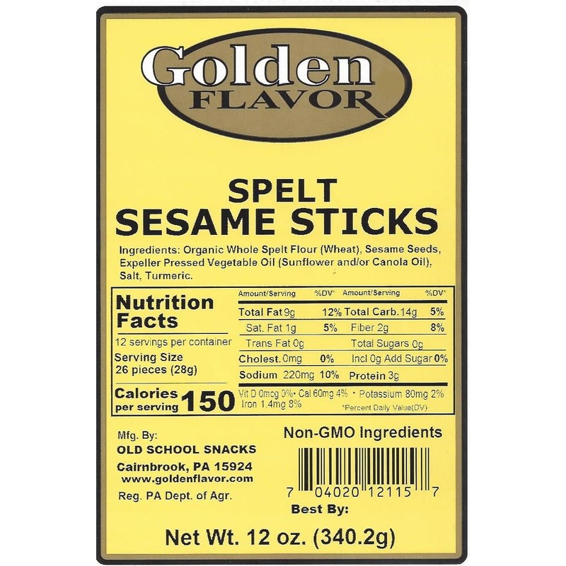 Golden Flavor - Spelt Sesame Sticks - 12oz bags (5