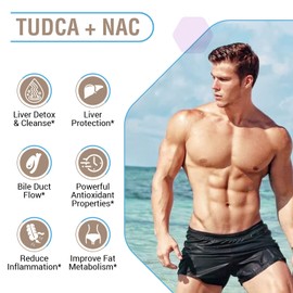 Zingicin TUDCA with NAC Supplement 1200mg - 120 Capsules,Powerful TUDCA Bile Salt Plus N-Acetyl-Cysteine,Antioxidant Supplements for Liver,Digestion